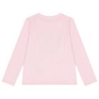 Girls Pink Logo Long Sleeve Top, 2, hi-res