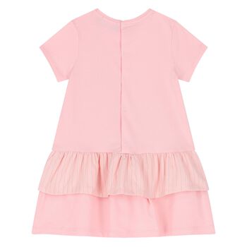 Younger Girls Pink Bag Logo Dress