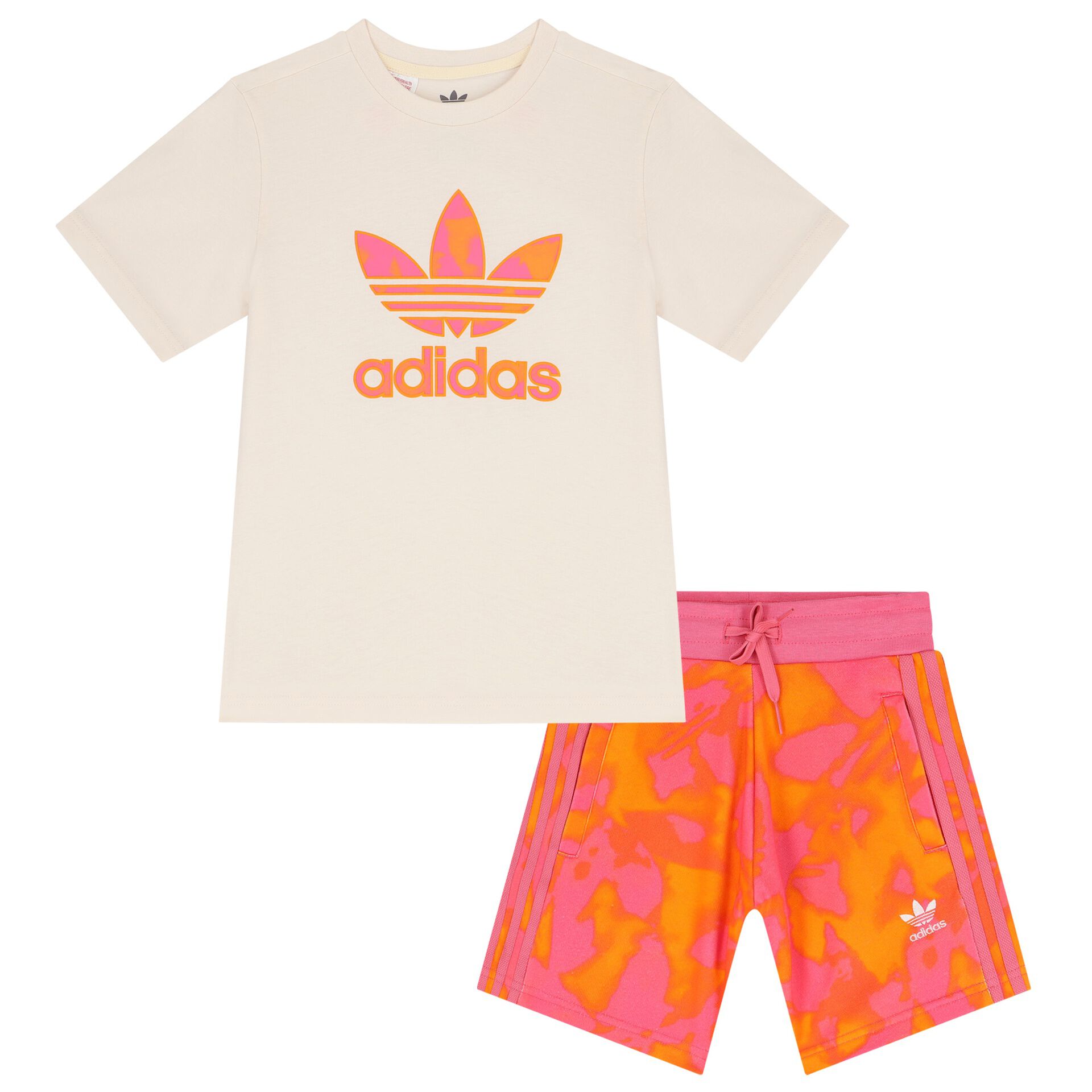 Orange adidas short set sales