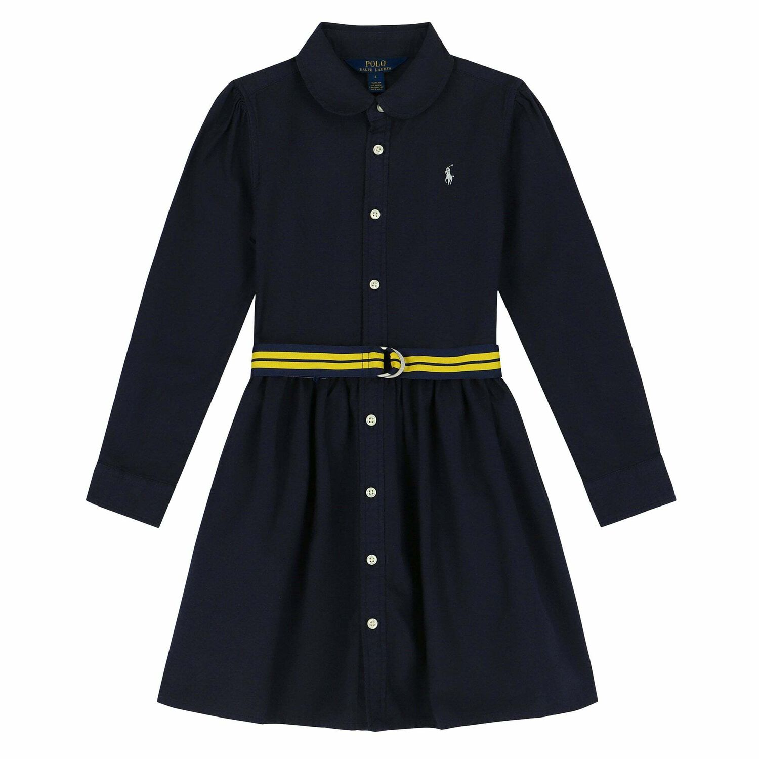 Girls Navy Shirt Dress, 1, hi-res image number null