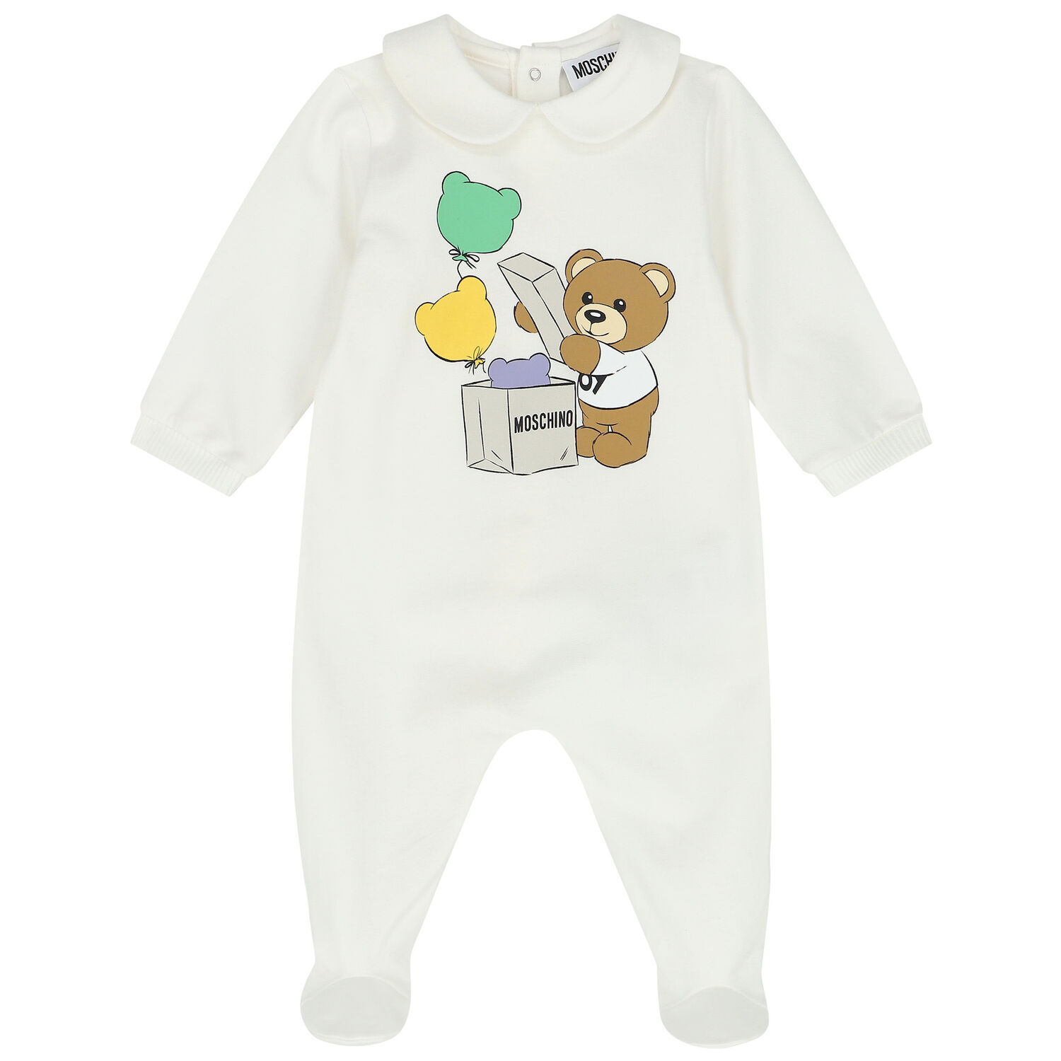 Ivory Teddy Bear Logo Babygrow Gift Set, 1, hi-res image number null