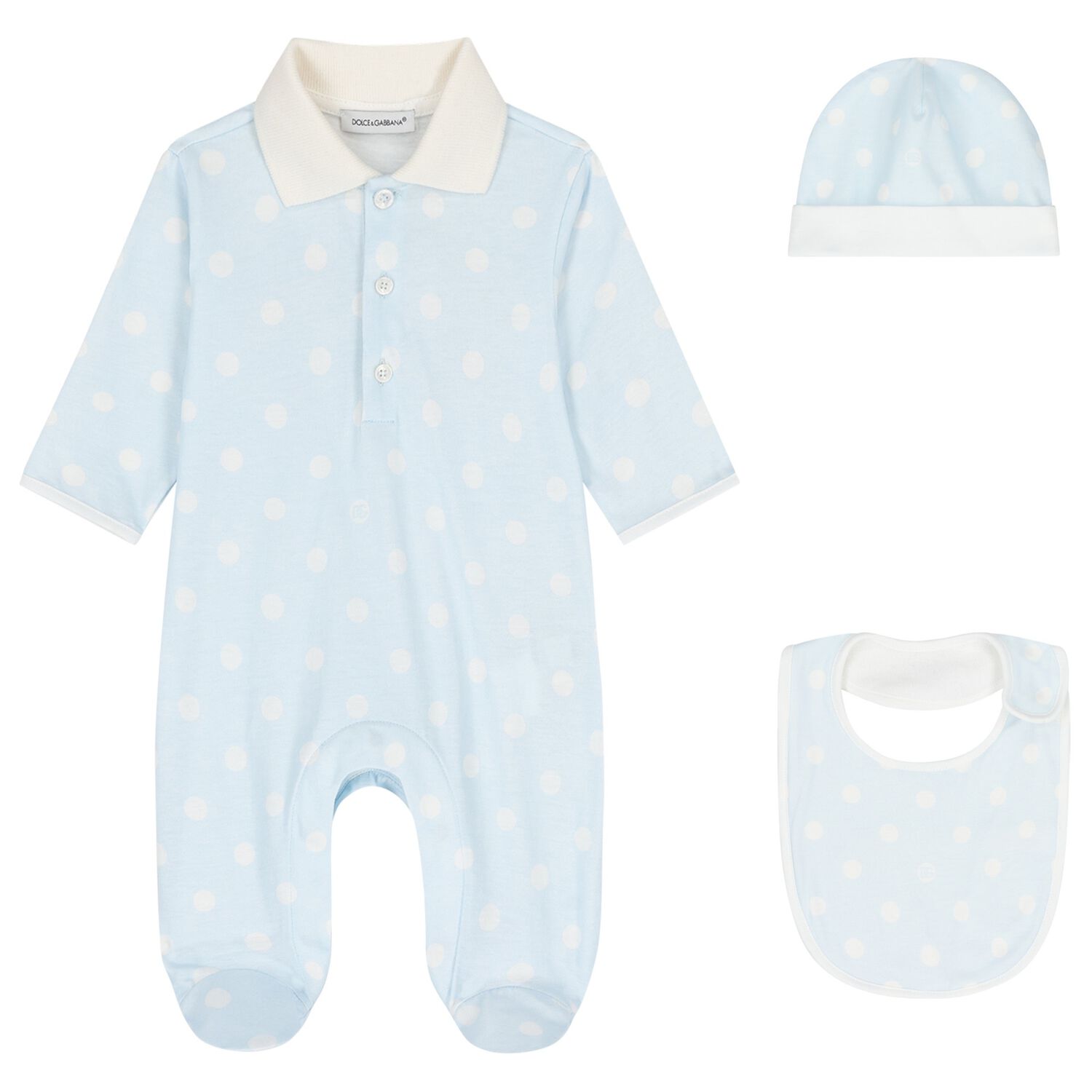 Baby Boys White & Blue Logo Babygrow Gift Set, 1, hi-res