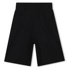 Boys White & Black Logo Shorts Set, 1, hi-res