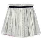 Girls White Tulle Skirt, 1, hi-res