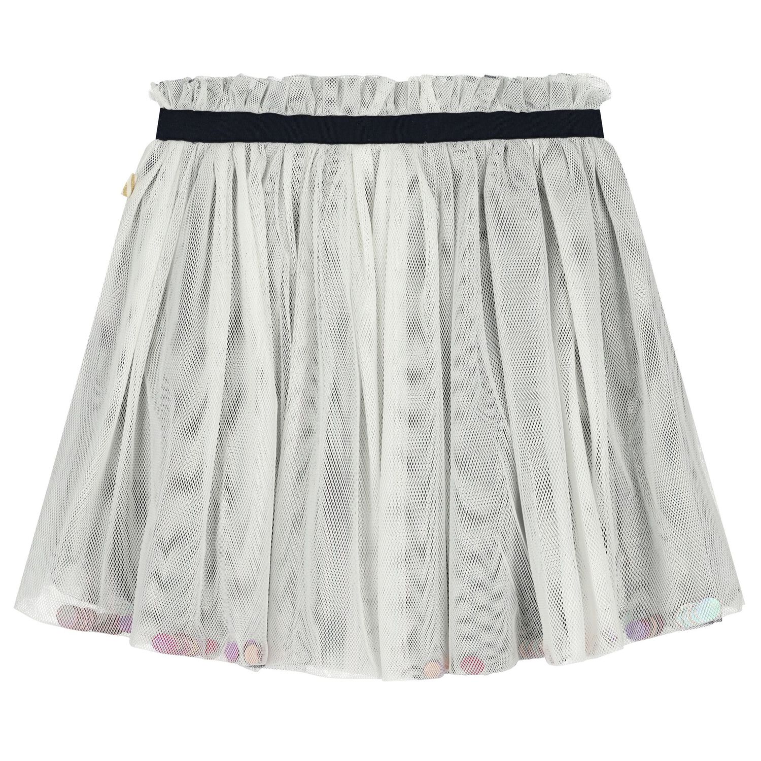 Girls White Tulle Skirt, 1, hi-res