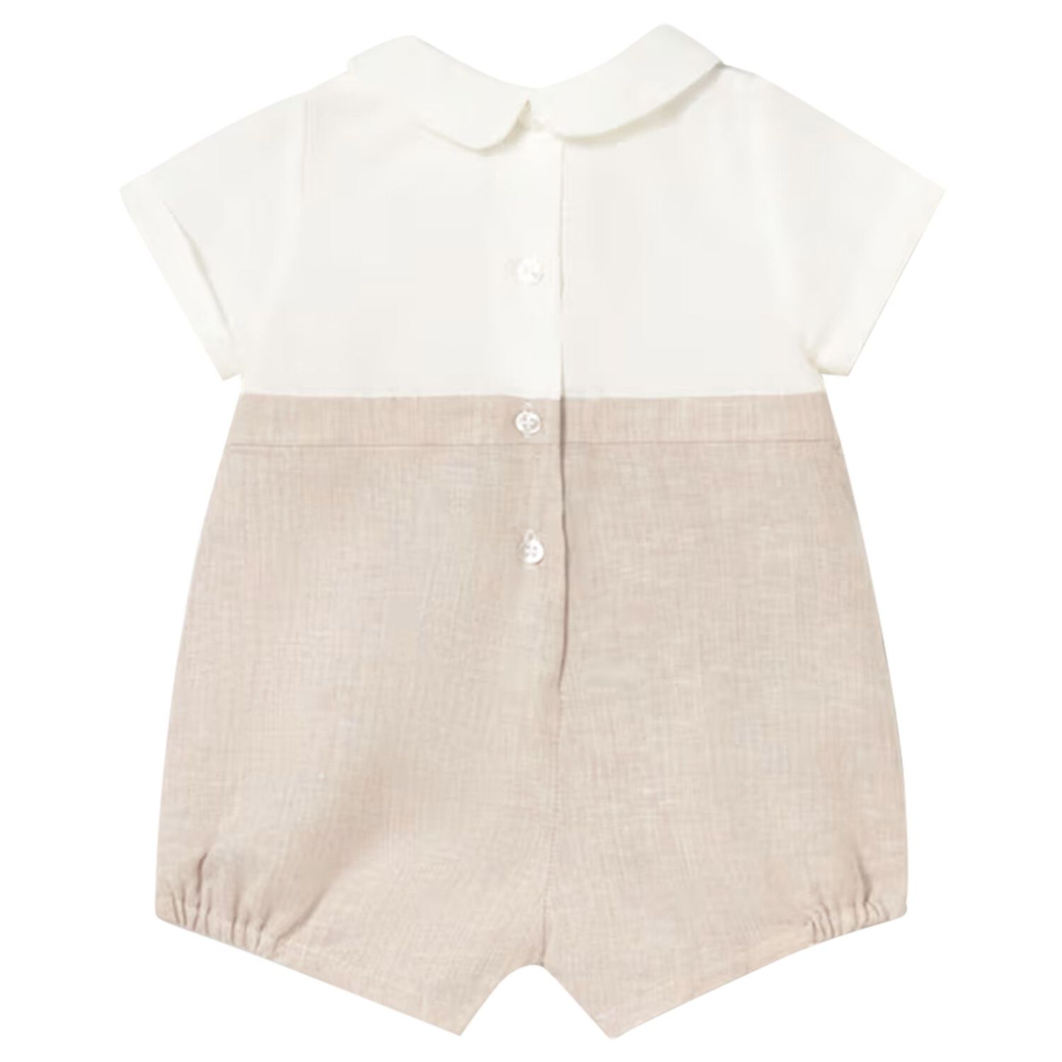 Baby Boys Ivory & Beige Romper, 1, hi-res