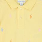 Baby Boys Yellow Logo Polo Romper, 1, hi-res
