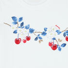 Girls White Cherry T-Shirt, 1, hi-res