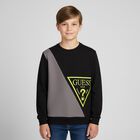 Boys Black & Grey Logo Sweatshirt, 1, hi-res