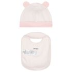 Baby Girls Elephant Logo Hat & Bib Set, 1, hi-res