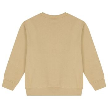 Boys Beige Logo Sweatshirt
