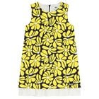 Girls Yellow & Black Floral Canvas Dress, 2, hi-res