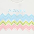 Girls White Zigzag Logo T-Shirt, 1, hi-res
