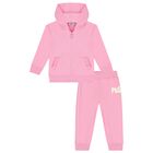 Younger Girls Pink Logo Tracksuit, 1, hi-res