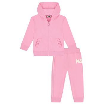 Younger Girls Pink Logo Tracksuit