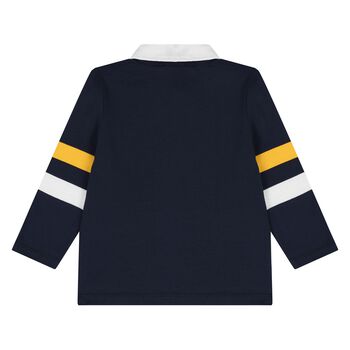 Younger Boys Navy Blue Logo Polo Shirt