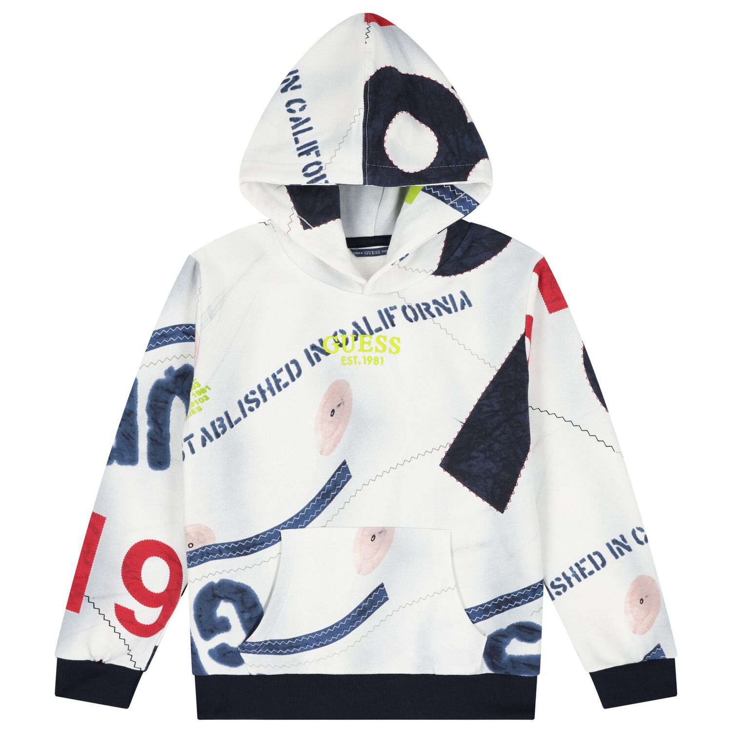 Boys Multi-Coloured Logo Hooded Top, 2, hi-res image number null
