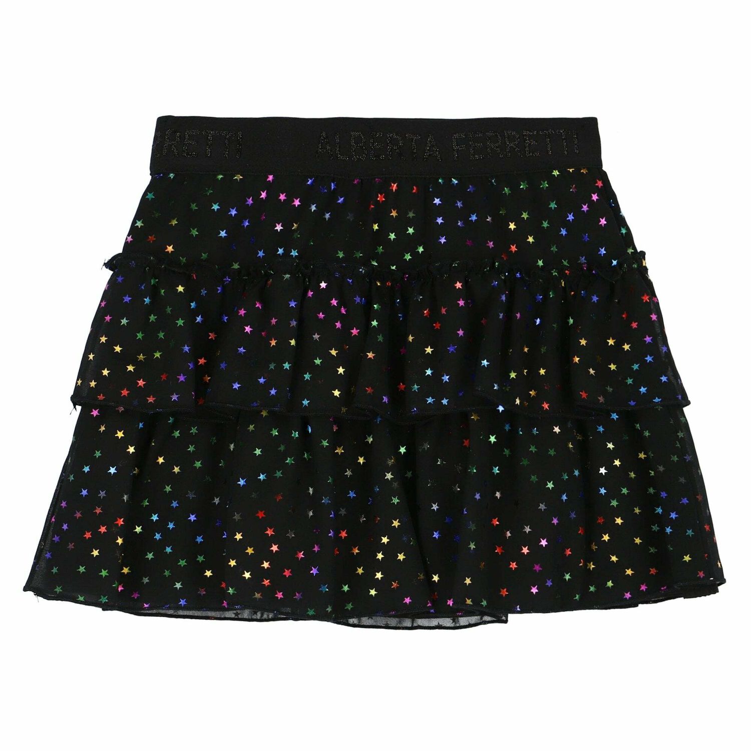 Girls Black Printed Skirt, 1, hi-res image number null
