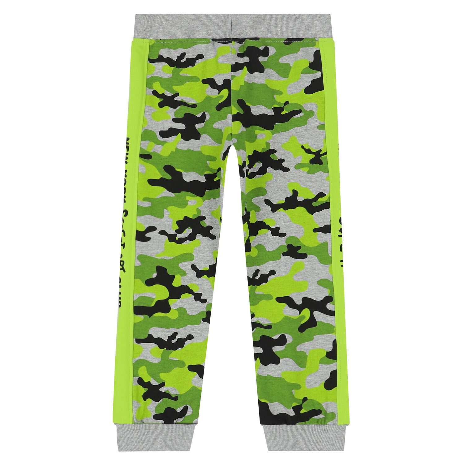Boys Grey & Green Camouflaged Joggers, 1, hi-res
