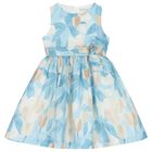 Girls Blue Floral Dress, 1, hi-res