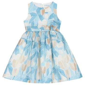 Girls Blue Floral Dress