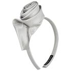 Girls Silver Rose Headband, 1, hi-res