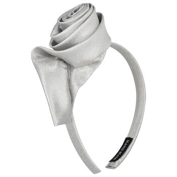 Girls Silver Rose Headband