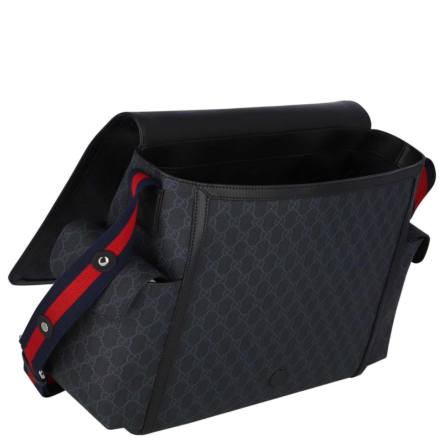 Black GG Supreme Baby Changing Bag, 1, hi-res image number null