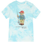 Boys Aqua Tie-Dye Polo Bear T-Shirt, 1, hi-res