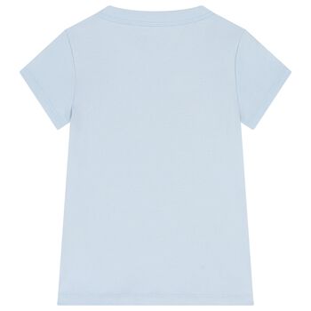 Girls Blue Gliterry Butterfly T-Shirt