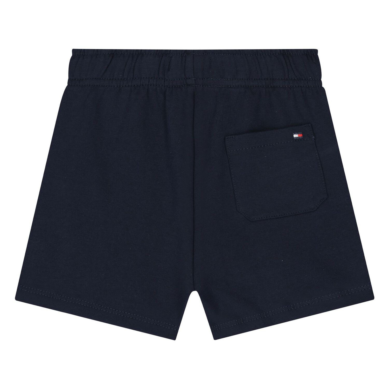 Younger Boys White & Navy Cotton Shorts Set, 1, hi-res