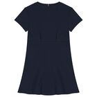 Girls Navy Blue Logo Dress, 1, hi-res