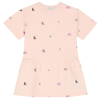 Girls Pink Logo Dress