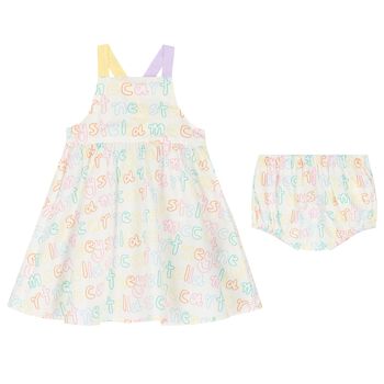 Younger Girls Ivory Logo Dress Set