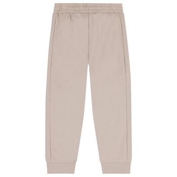 Boys Beige Logo Joggers