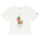 Girls White Logo T-Shirt, 2, hi-res