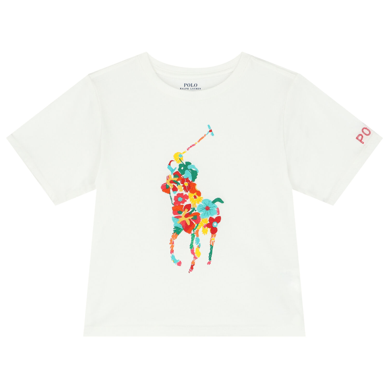 Girls White Logo T-Shirt, 2, hi-res