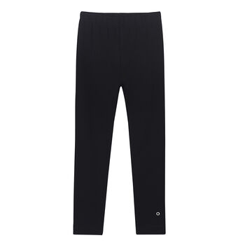 Girls Black Logo Leggings