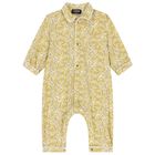 Ivory & Yellow Barocco Baby Romper, 1, hi-res