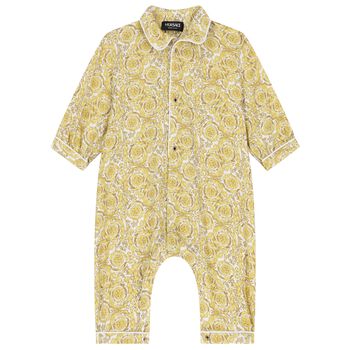 Ivory & Yellow Barocco Romper