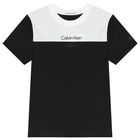 Boys White & Black Logo T-Shirt, 1, hi-res
