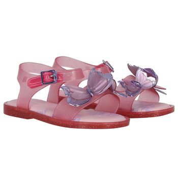 Younger Girls Pink Butterfly Sandals
