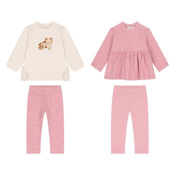 Baby Girls Pink & Ivory Leggings Set ( 2-Pack )