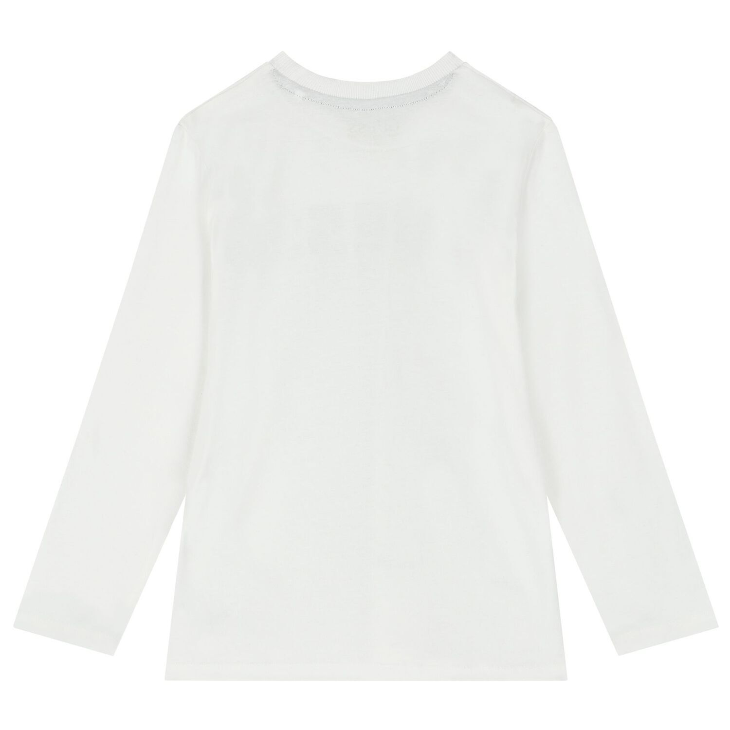 Boys White Logo Long Sleeve Top, 2, hi-res image number null