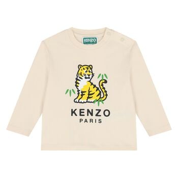 Younger Ivory Tiger Logo Long Sleeve Top