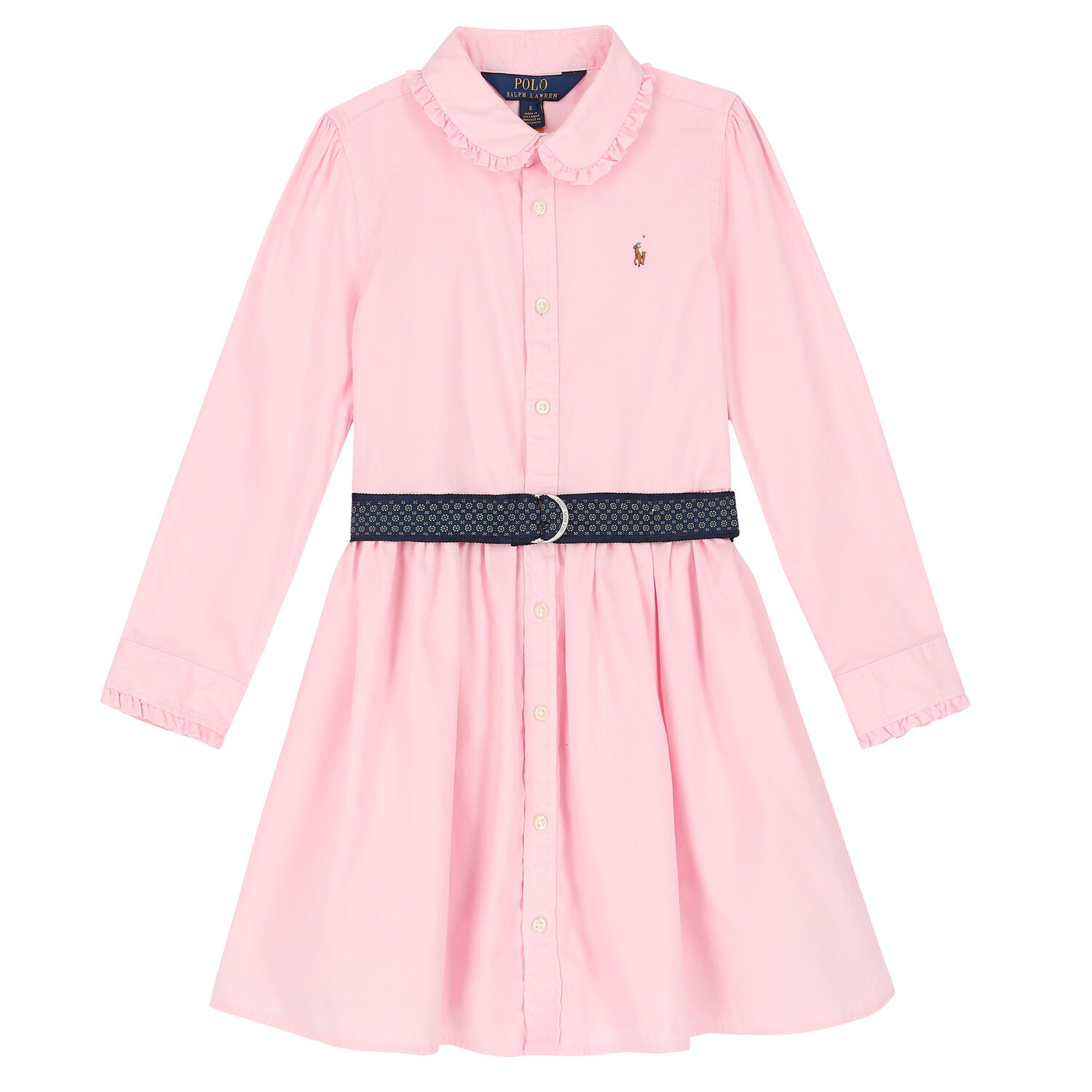 Girls Pink Logo Shirt Dress, 1, hi-res