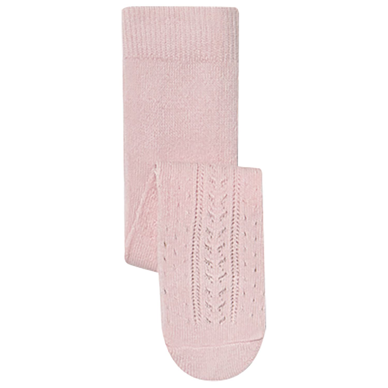 Baby Girls Pink Knitted Tights, 1, hi-res image number null