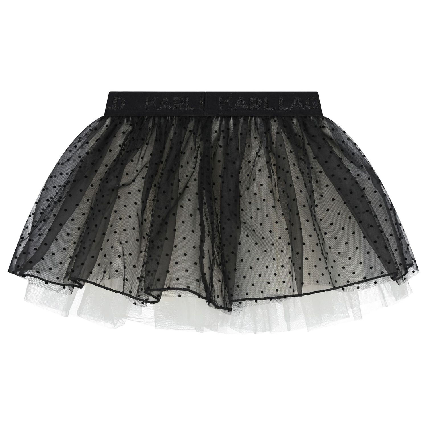 Younger Girls Ivory & Black Logo Skirt Set, 1, hi-res