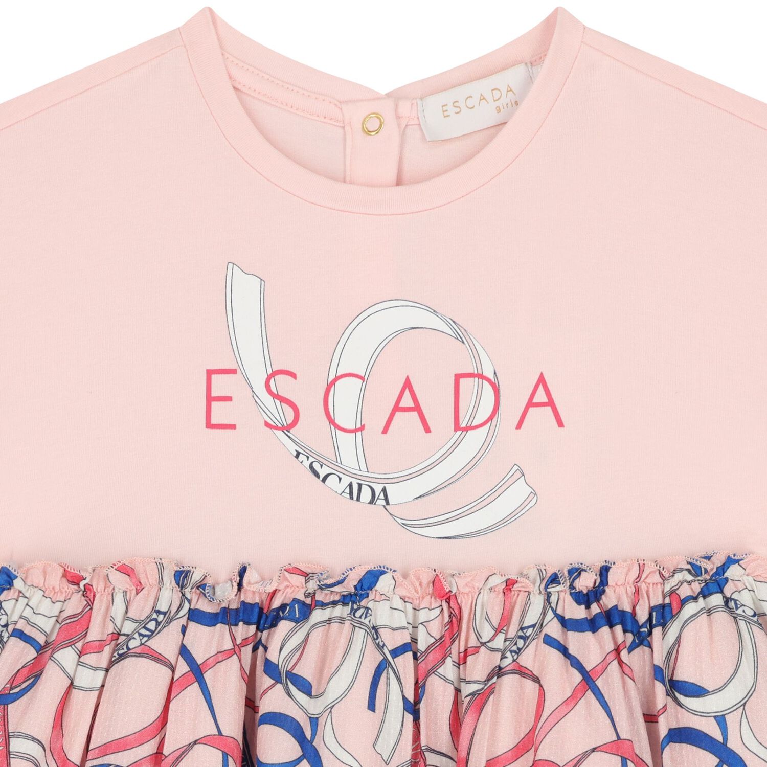 Younger Girls Pink Ribbon Dress, 2, hi-res