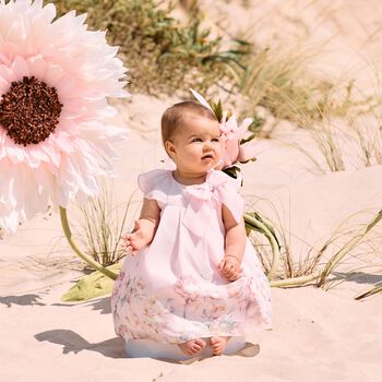 Younger Girls Pink Floral Dress